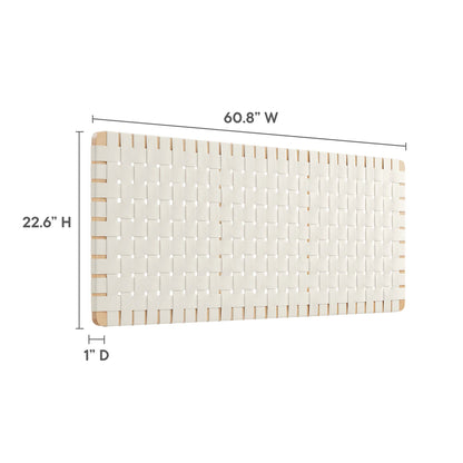 Sparta Weave Wall-Mount Vegan Leather Queen Headboard by Furniture For America