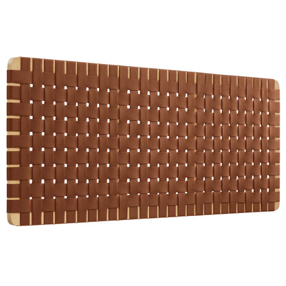 Sparta Weave Wall-Mount Vegan Leather Queen Headboard by Furniture For America