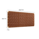 Sloane Weave Wall-Mount Vegan Leather Queen Headboard in Natural Brown