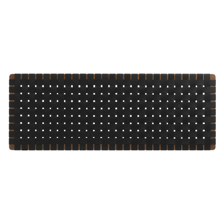 Sparta Weave Wall-Mount Vegan Leather Queen Headboard in Walnut Black