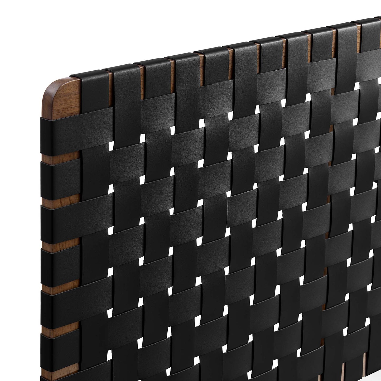 Sparta Weave Wall-Mount Vegan Leather Queen Headboard by Furniture For America