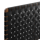 Sloane Weave Wall-Mount Vegan Leather Queen Headboard in Walnut Black