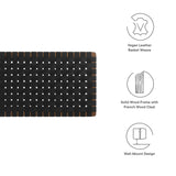 Sloane Weave Wall-Mount Vegan Leather Queen Headboard in Walnut Black