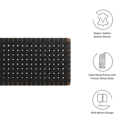 Sparta Weave Wall-Mount Vegan Leather Queen Headboard by Furniture For America