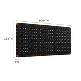 Sloane Weave Wall-Mount Vegan Leather Queen Headboard in Walnut Black