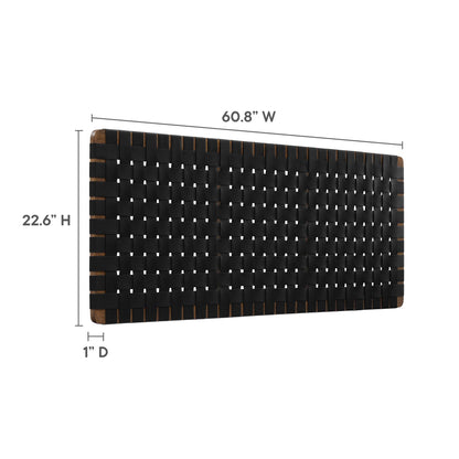 Sparta Weave Wall-Mount Vegan Leather Queen Headboard by Furniture For America