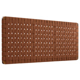 Sloane Weave Wall-Mount Vegan Leather Queen Headboard in Walnut Brown