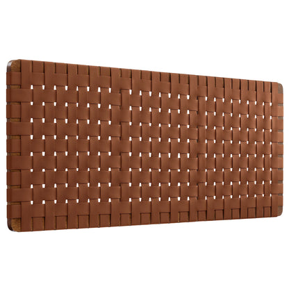 Sparta Weave Wall-Mount Vegan Leather Queen Headboard by Furniture For America