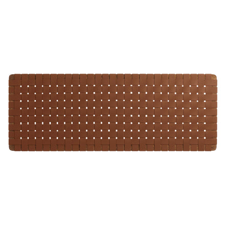 Sparta Weave Wall-Mount Vegan Leather Queen Headboard in Walnut Brown