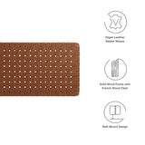 Sloane Weave Wall-Mount Vegan Leather Queen Headboard in Walnut Brown