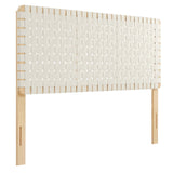 Sloane Weave Vegan Leather Queen Headboard in Natural Beige