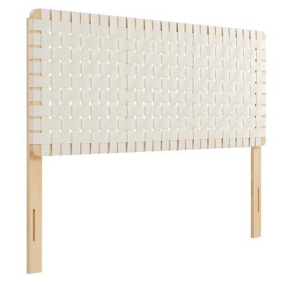 Sparta Weave Vegan Leather Queen Headboard by Furniture For America