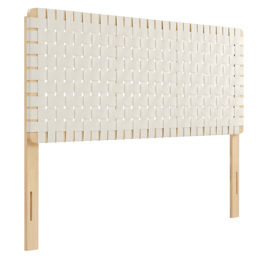 Sparta Weave Vegan Leather Queen Headboard by Furniture For America