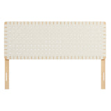 Sloane Weave Vegan Leather Queen Headboard in Natural Beige