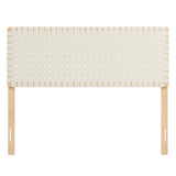 Sloane Weave Vegan Leather Queen Headboard in Natural Beige