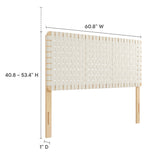 Sloane Weave Vegan Leather Queen Headboard in Natural Beige