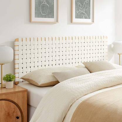 Sparta Weave Vegan Leather Queen Headboard by Furniture For America