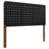 Sloane Weave Vegan Leather Queen Headboard in Walnut Black