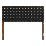Sloane Weave Vegan Leather Queen Headboard in Walnut Black
