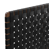 Sloane Weave Vegan Leather Queen Headboard in Walnut Black