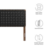 Sloane Weave Vegan Leather Queen Headboard in Walnut Black