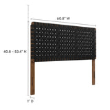 Sloane Weave Vegan Leather Queen Headboard in Walnut Black
