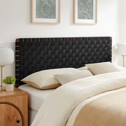 Sparta Weave Vegan Leather Queen Headboard by Furniture For America