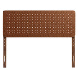 Sloane Weave Vegan Leather Queen Headboard in Walnut Brown