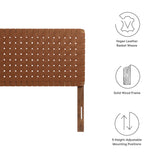 Sloane Weave Vegan Leather Queen Headboard in Walnut Brown