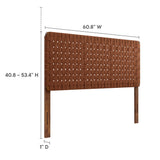 Sloane Weave Vegan Leather Queen Headboard in Walnut Brown