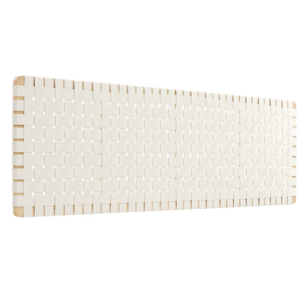 Sparta Weave Wall-Mount Vegan Leather King Headboard in Natural Beige