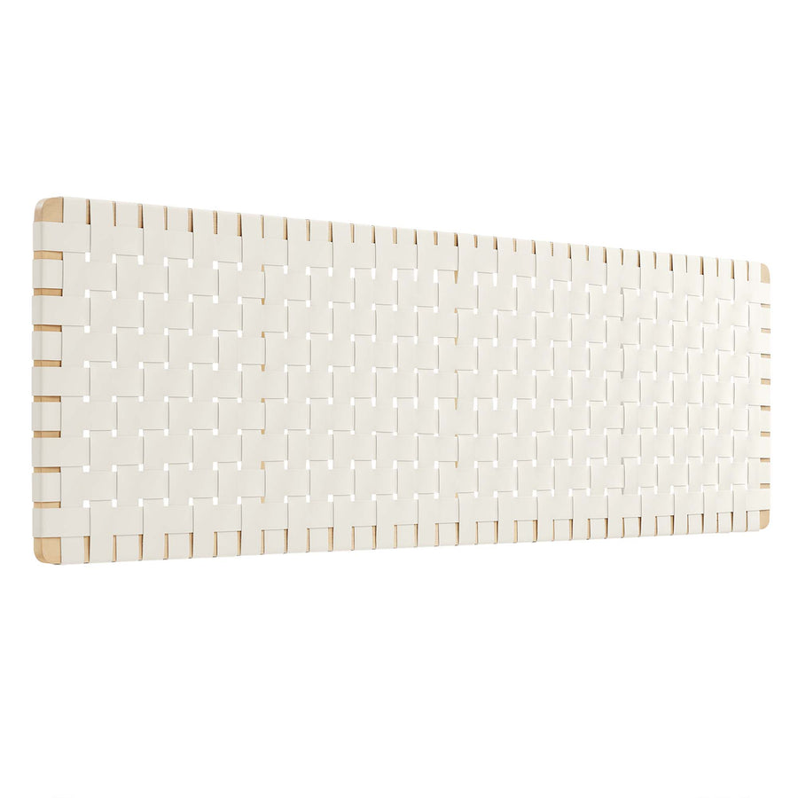 Sloane Weave Wall-Mount Vegan Leather King Headboard in Natural Beige