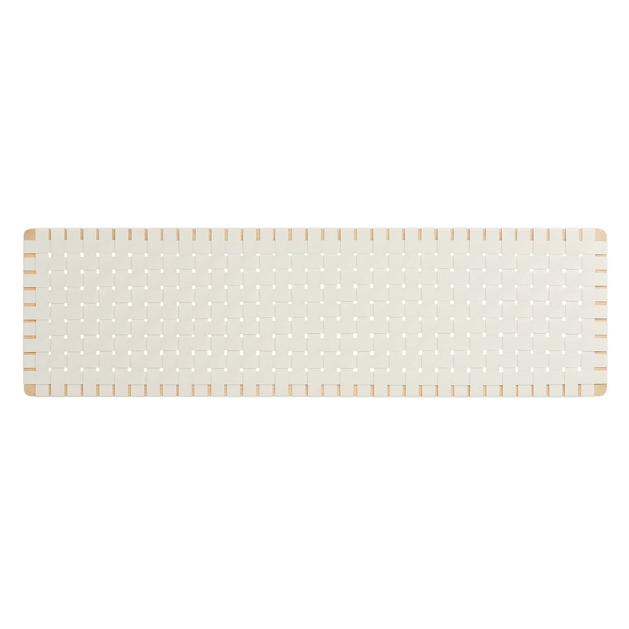 Sloane Weave Wall-Mount Vegan Leather King Headboard in Natural Beige