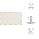 Sloane Weave Wall-Mount Vegan Leather King Headboard in Natural Beige