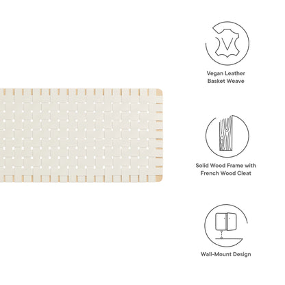 Sparta Weave Wall-Mount Vegan Leather King Headboard by Furniture For America