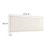 Sloane Weave Wall-Mount Vegan Leather King Headboard in Natural Beige