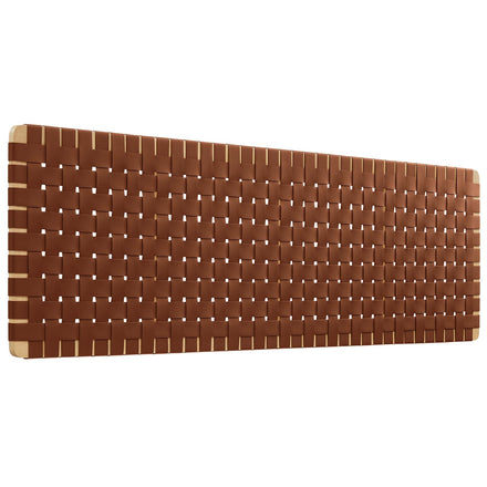 Sparta Weave Wall-Mount Vegan Leather King Headboard in Natural Brown