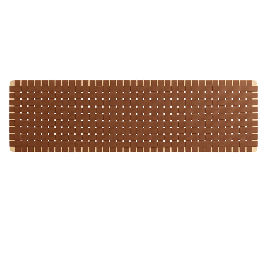 Sloane Weave Wall-Mount Vegan Leather King Headboard in Natural Brown
