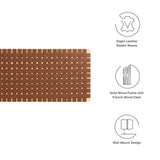 Sloane Weave Wall-Mount Vegan Leather King Headboard in Natural Brown