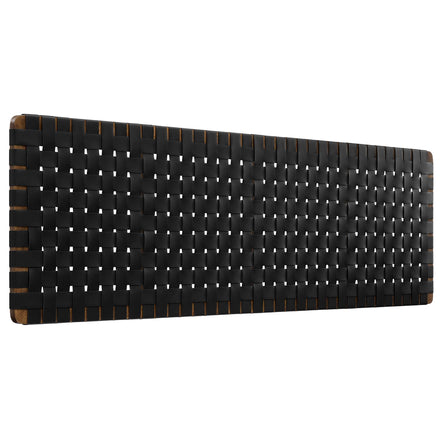 Sparta Weave Wall-Mount Vegan Leather King Headboard in Walnut Black