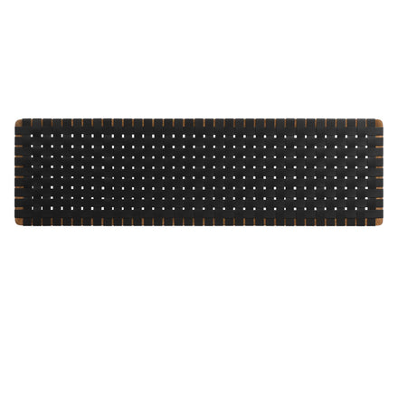 Sparta Weave Wall-Mount Vegan Leather King Headboard in Walnut Black