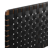 Sloane Weave Wall-Mount Vegan Leather King Headboard in Walnut Black