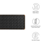 Sloane Weave Wall-Mount Vegan Leather King Headboard in Walnut Black