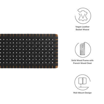 Sparta Weave Wall-Mount Vegan Leather King Headboard by Furniture For America