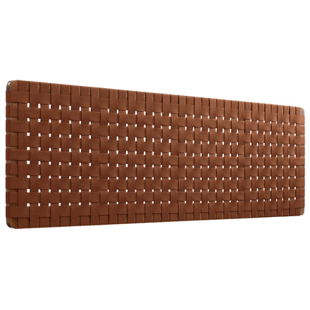 Sparta Weave Wall-Mount Vegan Leather King Headboard in Walnut Brown