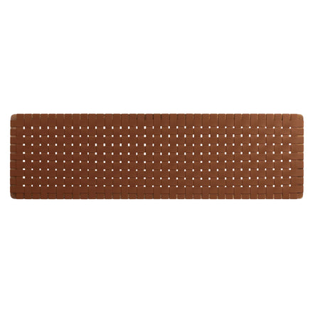 Sparta Weave Wall-Mount Vegan Leather King Headboard in Walnut Brown