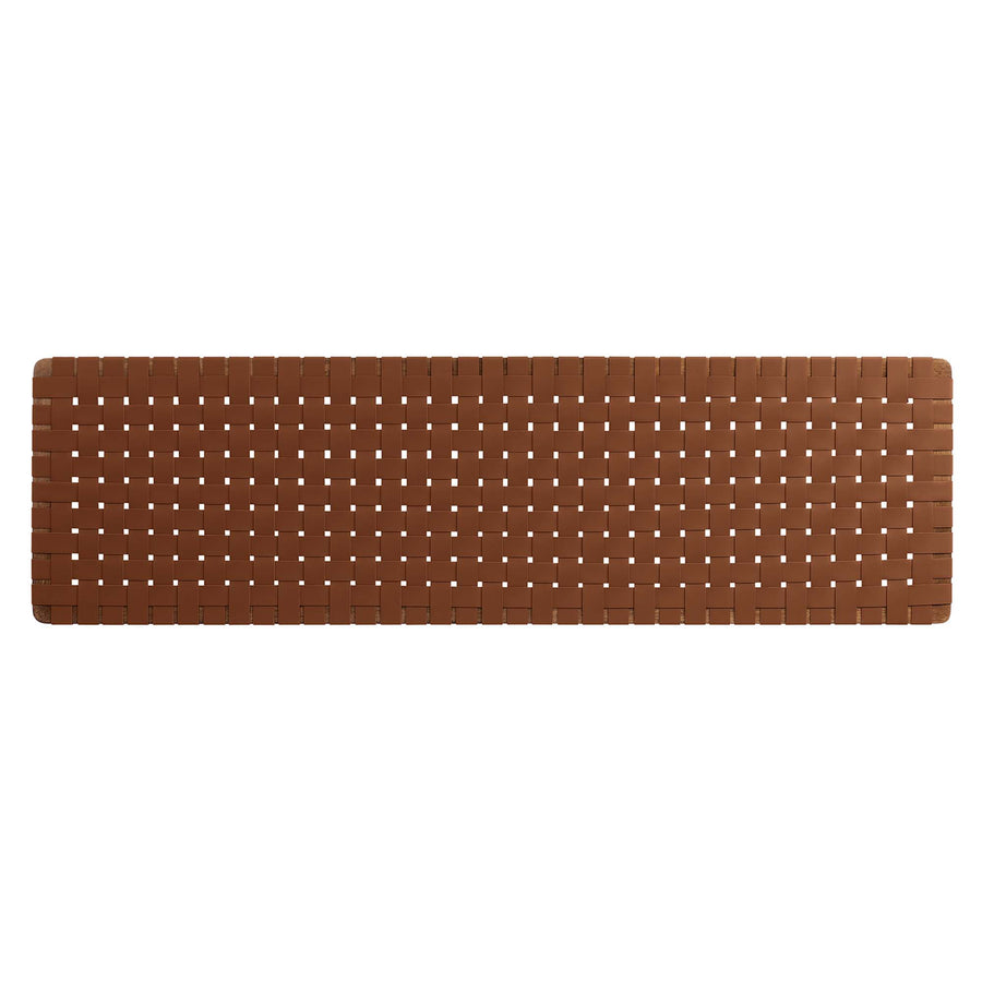 Sloane Weave Wall-Mount Vegan Leather King Headboard in Walnut Brown