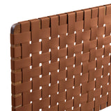 Sloane Weave Wall-Mount Vegan Leather King Headboard in Walnut Brown