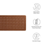 Sloane Weave Wall-Mount Vegan Leather King Headboard in Walnut Brown