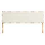 Sloane Weave Vegan Leather King Headboard in Natural Beige